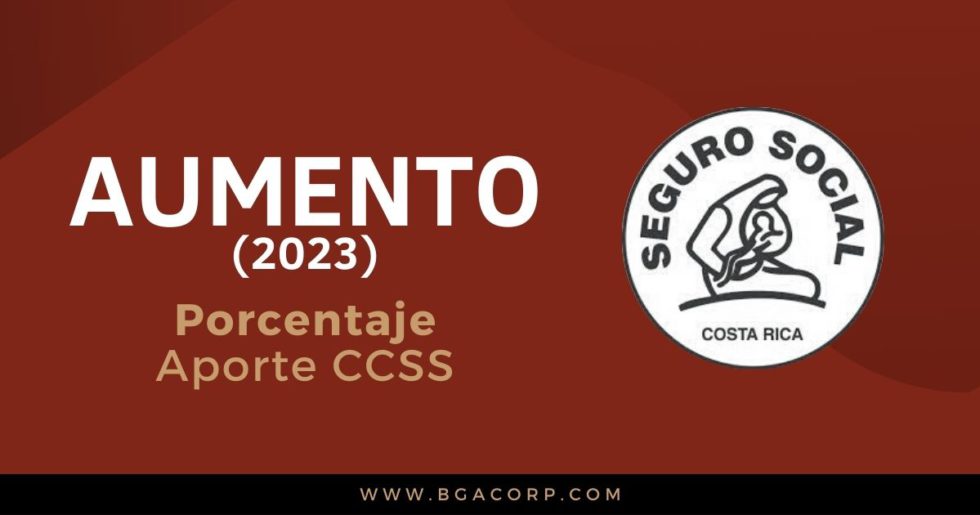 AUMENTO (2023) En Porcentaje Cargas Sociales: Aporte CCSS